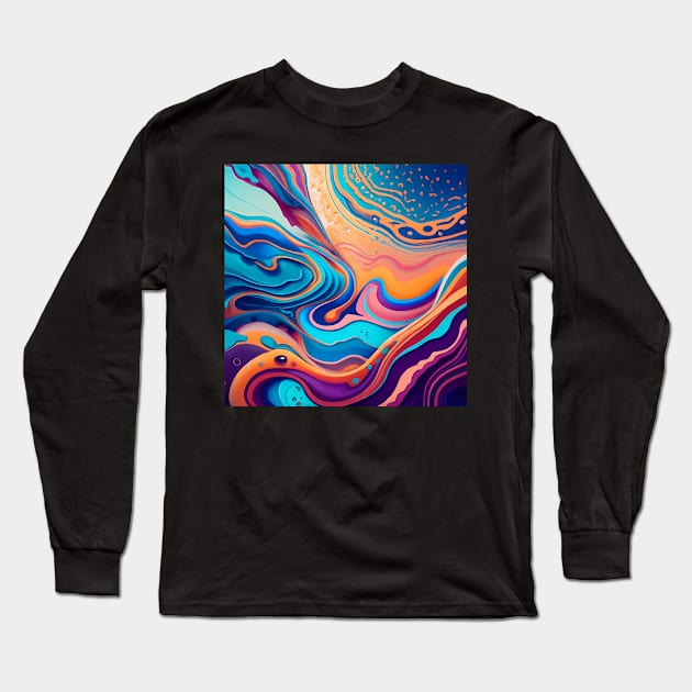 Abstract fluid art Long Sleeve T-Shirt by IOANNISSKEVAS